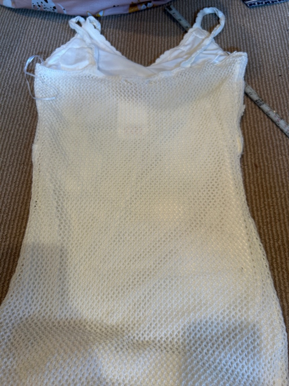NWT Gianni Bini White Crochet Maxi Dress with flower appliqué size medium - Picture 10 of 12